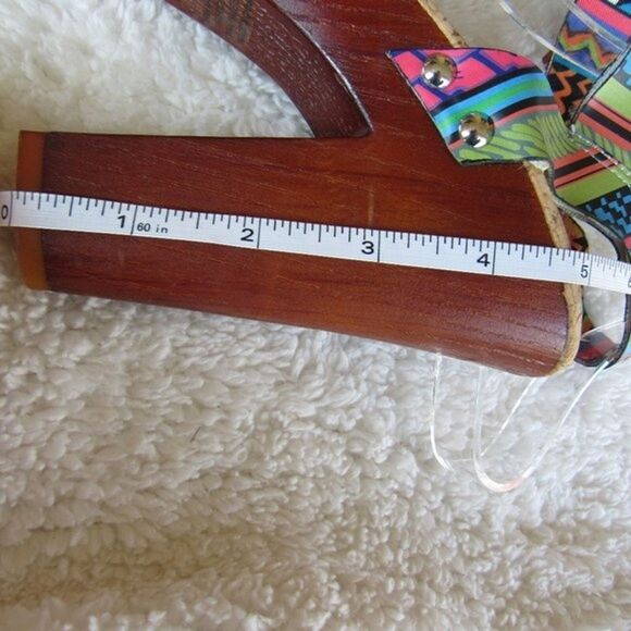 Gianni Bini Chunky High Heels Women's Size 8 Multicolor Tribal Print VGUC - Picture 11 of 14